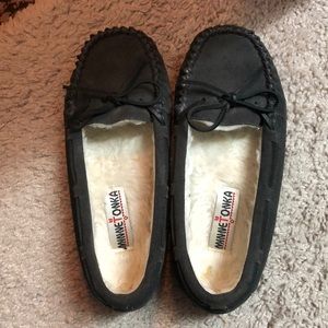 Gray Minnetonka Moccasins